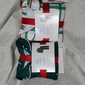 Two Sets Of Flannel Button Down Pajamas Plaid And Pine